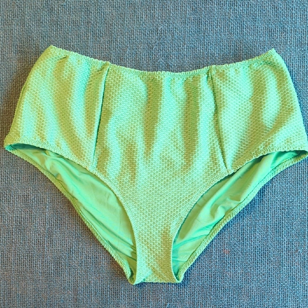 Aerie Vibrant Green High-Waisted Bikini Bottoms